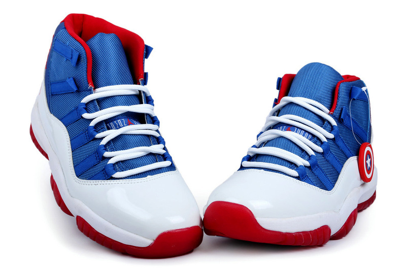 Air Jordan 11 Mens Shoes White/Red/Blue Online